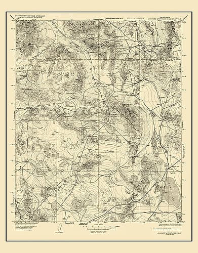 Avawatz California Quad - USGS 1933 Art Print by USGS
