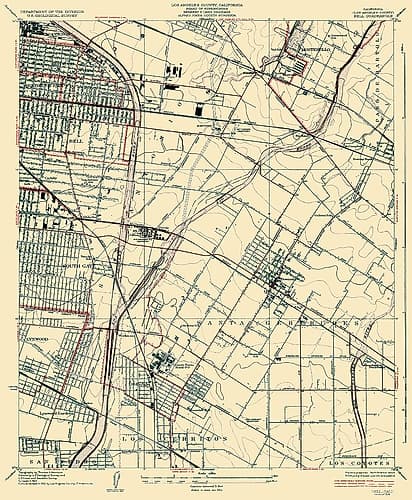 Bell California Quad - USGS 1936 Art Print by USGS