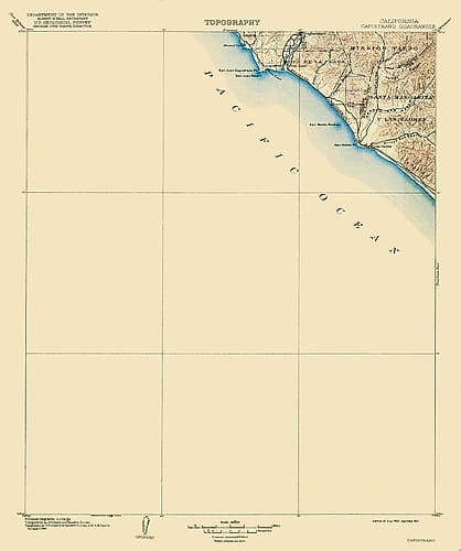 Capistrano California Quad - USGS 1902 Vintage Print