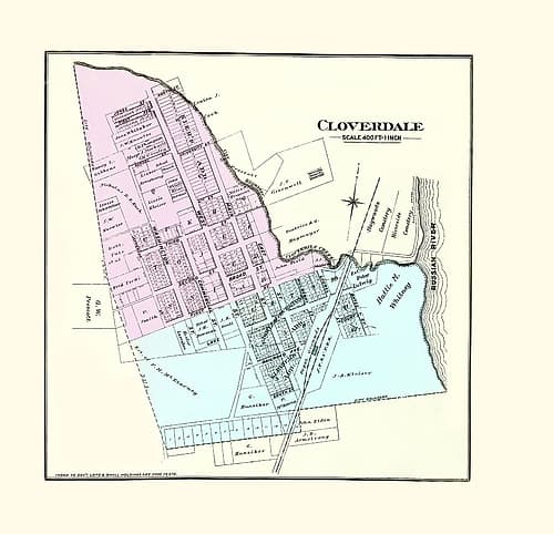 Cloverdale California Landowner - Thompson 1877 Art Print by Linda Thompson