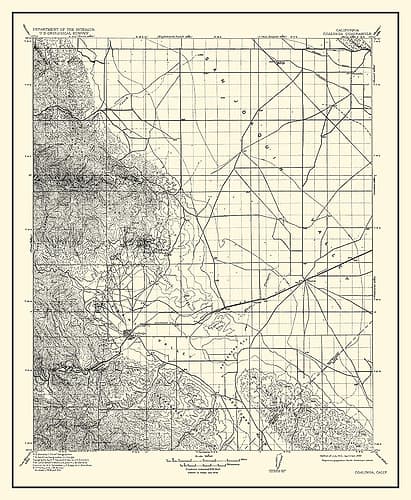 Coalinga California Quad - USGS 1912 Vintage Print