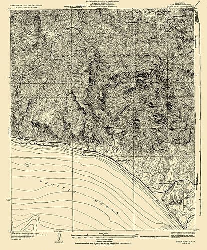 Dume Point California Quad - USGS 1932 Vintage Print