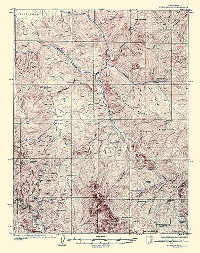 Eden Valley California Quad - USGS 1928 Vintage Print