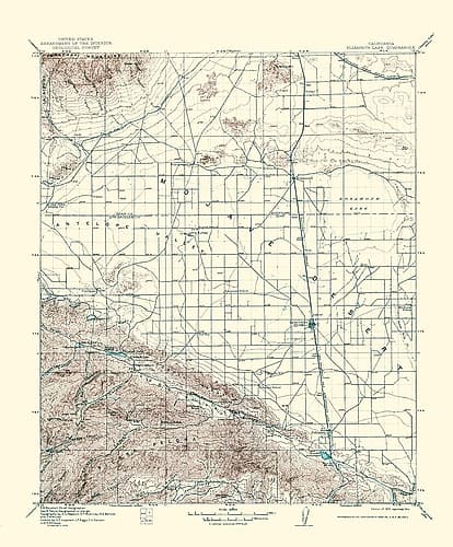 Elizabeth Lake California Quad - USGS 1917 Vintage Print