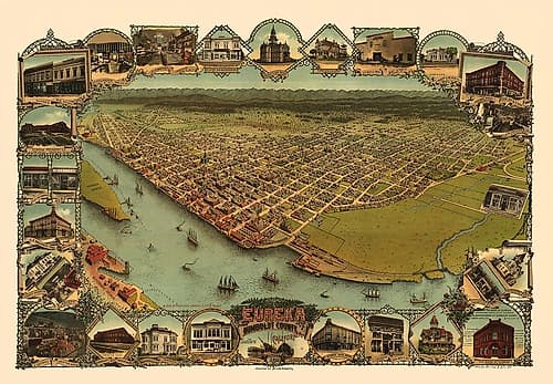 Eureka California - Britton 1902 Art Print by Pam Britton