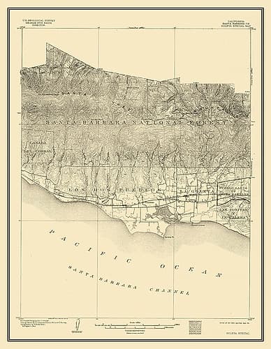 Goleta California Special - USGS 1903 Vintage Print
