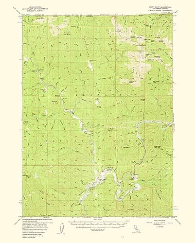 Happy Camp California Oregon Quad - USGS 1961 Vintage Print