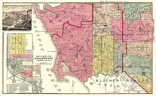 Healdsburg California Landowner - Thompson 1877 Art Print by Linda Thompson