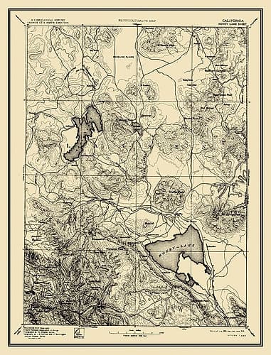 Honey Lake California Sheet - USGS 1893 Vintage Print