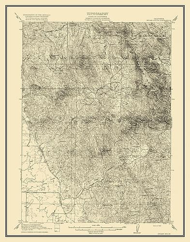 Indian Gulch California Quad - USGS 1920 Vintage Print