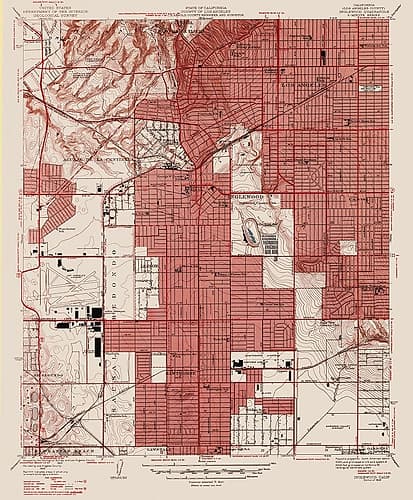 Inglewood California Quad - USGS 1946 Vintage Print