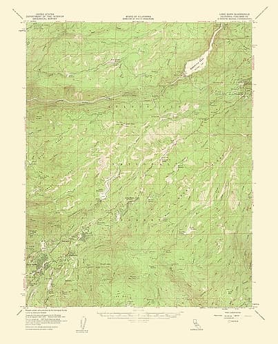 Long Barn California Quad - USGS 1962 Vintage Print