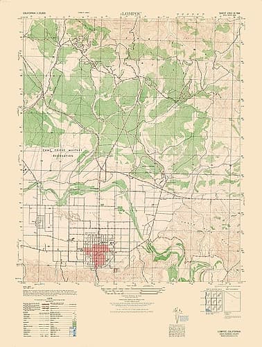 Lompoc Sheet - US Army 1947 Vintage Print