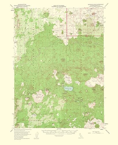 Medicine Lake California Quad - USGS 1953 Vintage Print