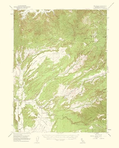 Millville California Quad - USGS 1961 Vintage Print