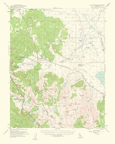 Mt Morrison California Quad - USGS 1963 Vintage Print
