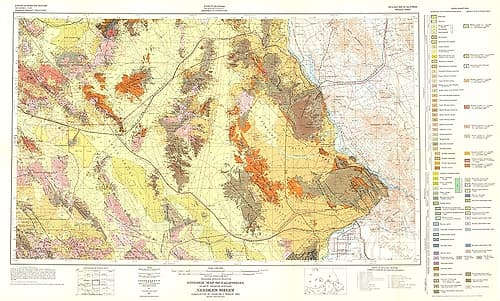 Needles Sheet California Mines - Bishop 1957 Vintage Print