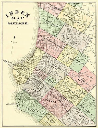 Oakland, Index California Landowner - Thompson Vintage Print
