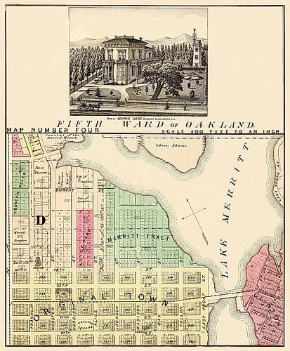 Oakland California Fifth Ward - Thompson 1878 Victorian Print