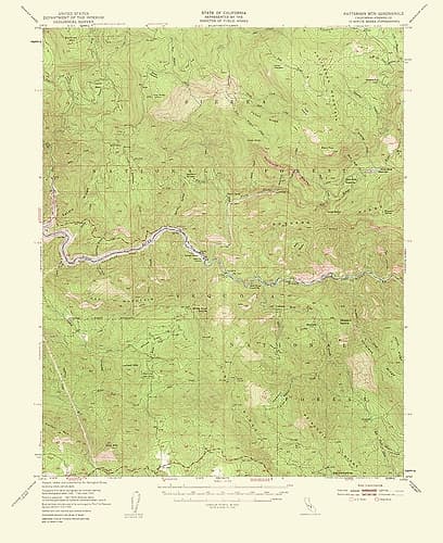 Mt Patterson California Quad - USGS 1956 Vintage Print
