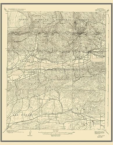 Piru California Quad - USGS 1921 Vintage Print