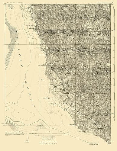 Point Sur California Quad - USGS 1925 Vintage Print