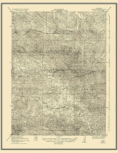 Pozo California Quad - USGS 1922 Vintage Print