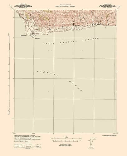 Point Conception California Quad - USGS 1956 Vintage Print