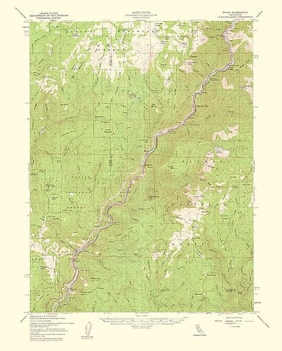 Pulga California Quad - USGS 1956 Vintage Print