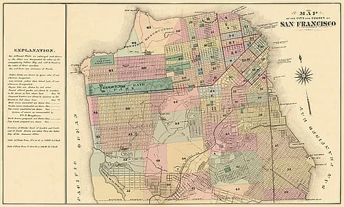 San Francisco California - Humpfreys 1876 Vintage Print