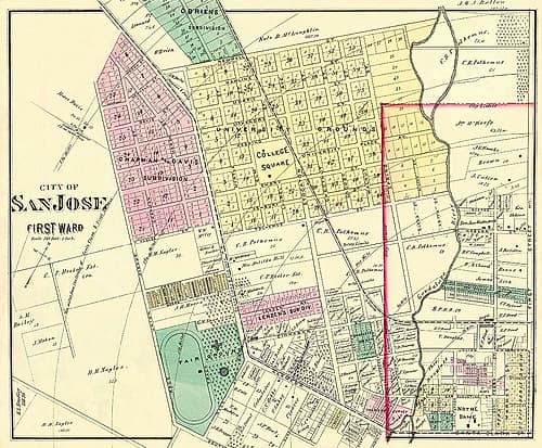 San Jose, 1st Ward California Landowner Vintage Print