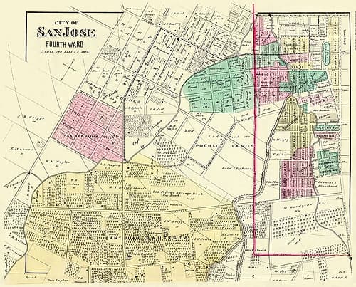 San Jose, 4th Ward California Landowner Vintage Print
