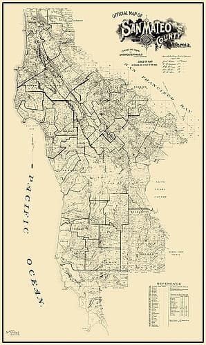 San Mateo California Landowner - Bromfield 1894 Vintage Print