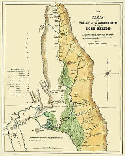 Sacramento Valley Gold Region California Vintage Print