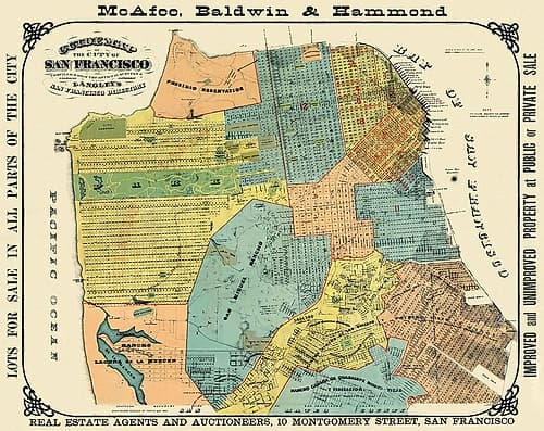 San Francisco California Guidemap - Wilbur 1890 Vintage Print