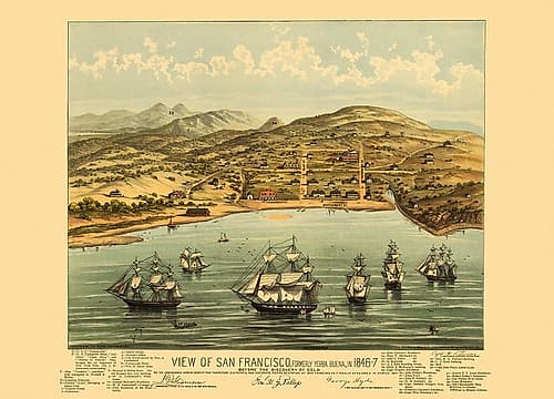 San Francisco California - Bosqui 1847 Vintage Print