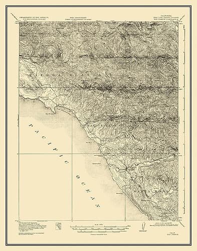 San Simeon California Quad - USGS 1919 Vintage Print