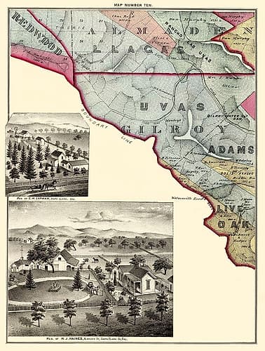 Santa Clara California Landowner - Thomas 1876 Art Print