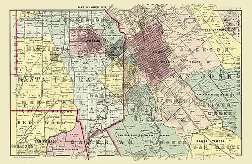 Santa Clara Northeast California Landowner Vintage Print