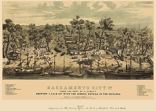 Sacramento California - Stringer 1850 Vintage Print