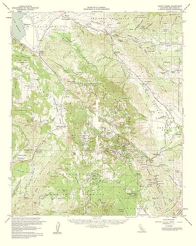 Santa Ysabel California Quad - USGS 1962 Vintage Print