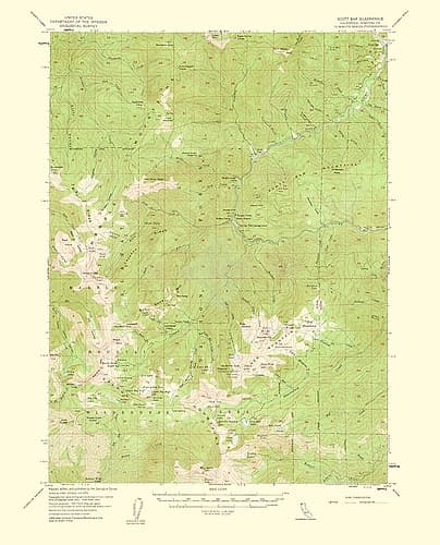 Scott Bar California Quad - USGS 1956 Vintage Print