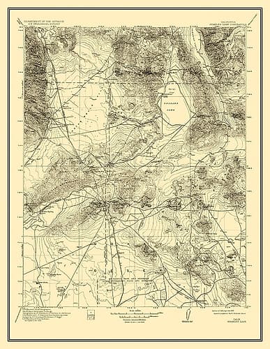 Searles Lake California Quad - USGS 1915 Vintage Print