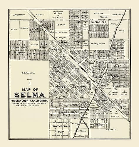 Selma California Landowner - Thomas 1892 Vintage Print