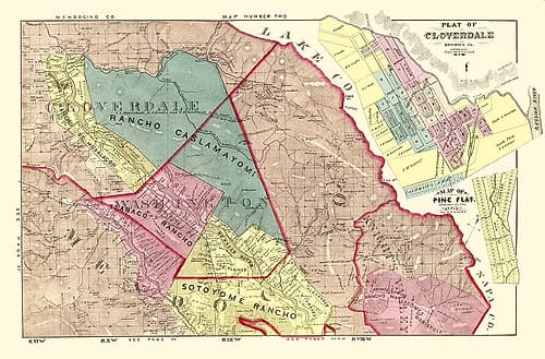 Sonoma Cloverdale Pine Flat California Landowner Vintage Print