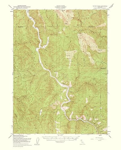 Tactah Creek California Quad - USGS 1961 Vintage Print