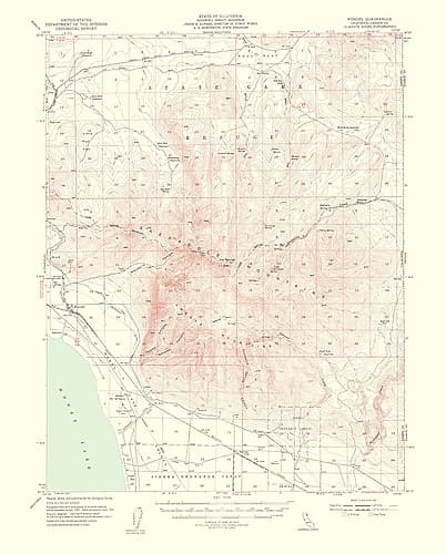 Wendel California Quad - USGS 1954 Vintage Print
