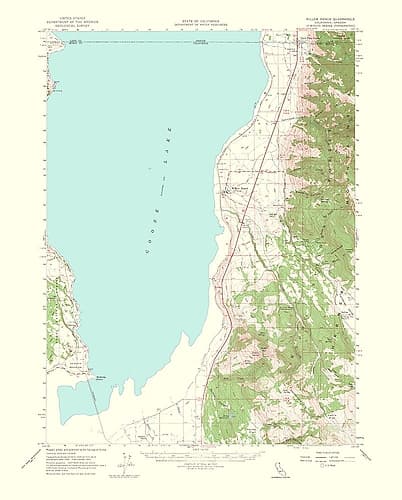 Willow Ranch California Oregon Quad - USGS 1956 Vintage Print