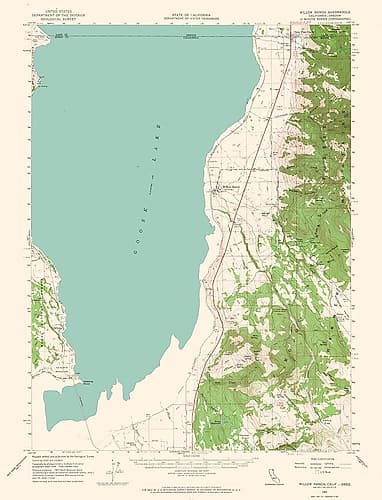 Willow Ranch California Quad - USGS 1962 Vintage Print