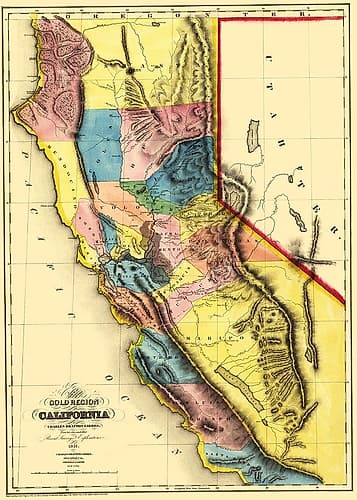 California Gold Region - Sherman 1851 Vintage Print